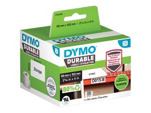 DYMO LabelWriter DURABLE - Polypropylène (PP) - adhésif permanent - blanc - 59 x 102 mm 300 étiquette(s) (1 rouleau(x) x 300) étiquettes