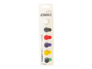 Unicraft Jesmonite - Teinture artisanale - 6 pièces - classique - 2 g - blanc, noir, rouge vif, bleu, jaune vif, vert