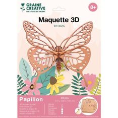 Papillon 3D en bois - Puzzle 22 pièces - Assemblage ludique dès 8 ans