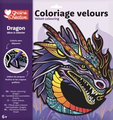 Coloriage velours dragon - Expérience sensorielle unique dès 6 ans