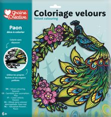 Graine Créative - Coloriage Velours Paon - Décoration unique par