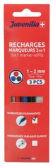 Sachet de 3 recharges marqueurs 3en1 permanents JUVENILIA coloris assortis
