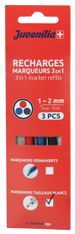 Sachet de 3 recharges marqueurs 3en1  tableaux blancs JUVENILIA coloris assortis 