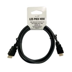 Cable HDMI haute vitesse - 3D/4K - 2m - noir - LES PRIX MINI