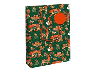 Clairefontaine Forest Rouge & Vert 72S - Sac cadeau - grand - 26.5 x 14 x 33 cm - vert