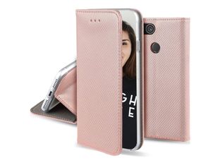 JAYM - Étui à rabat pour téléphone portable - faux cuir polyuréthane - rose gold