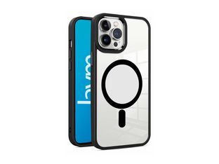 JAYM - Coque de protection pour téléphone portable - compatibilité avec MagSafe - polyuréthanne thermoplastique (TPU) - noir