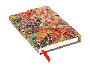 Paperblanks Antoni Gaudi Collection Gaudi's Mosaics - Journal - 95 x 140 mm - 176 pages - ligné - gaudi's sun - couverture orange