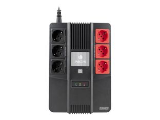 NGS Fortress Bunker - Onduleur - offline, AVR, 3 protected outputs, 3 bypass - 360 Watt - 600 VA - 7 Ah - connecteurs de sortie : 6 - noir