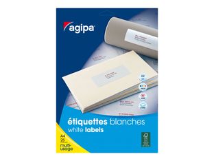 APLI-Agipa - Adhésif permanent - blanc - 199.6 x 144.5 mm 50 étiquette(s) (25 feuille(s) x 2 étiquettes