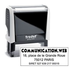 Tampon personnalisé avec 4 lignes - zone d'impression 47 x 18 mm - Trodat Printy 4912 blanc