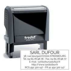 Tampon personnalisé avec 6 lignes - zone d'impression 64 x 26 mm - Trodat Printy 4914 gris