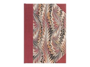 Paperblanks Cockerell Marbled Paper - Journal - reliure piquée - midi - 120 x 180 mm - 144 pages - papier crème - ligné - rubedo - couverture rouge