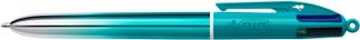 BIC 4 Couleurs Smooth Stylos-Bille Rétractables à Pointe Moyenne (1 mm) avec Corps bleu-vert dégradé - Couleurs d’Encre Assorties