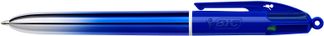 BIC 4 Couleurs Smooth Stylos-Bille Rétractables à Pointe Moyenne (1 mm) avec corps bleu roi dégradé - Couleurs d’Encre Assorties,