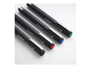 STABILO dr!ver - Rotulador de punta de fibra - negro, azul, rojo, verde - tinta al agua - 0.8 mm - medio (paquete de 4)