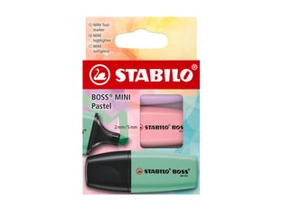 STABILO BOSS MINI Pastel - Marcador - rosado, neblina lila, rastro de menta - 2-5 mm (paquete de 3)