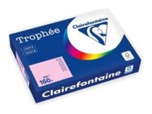 Clairefontaine Trophée - Fibre vierge - 209 microns - rose - A4 (210 x 297 mm) - 160 g/m² - 250 feuille(s) zéro plastique - papier teinté