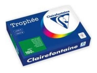 Clairefontaine Trophée - Fibre vierge - 209 microns - vert billard - A4 (210 x 297 mm) - 160 g/m² - 250 feuille(s) zéro plastique - papier teinté