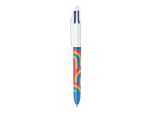 BIC 4 Couleurs Decors - Stylo bille 4 couleurs - noir, bleu, rouge, vert - 1 mm - moyen - rétractable