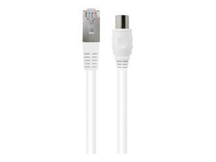BIGBEN Connected - Câble d'antenne - connecteur IEC pour RJ-45 CAT7 S/FTP  - 2 m - blanc