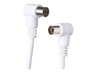 Force Power Lite - Câble d'antenne - IEC connector (9.52mm) mâle incliné pour IEC connector (9.52mm) femelle incliné - 5 m - blanc