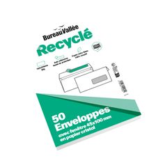 50 Enveloppes 162x229 fen 45x100 blanc Recyclé AA