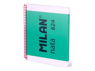 Milan nata 624 since 1918 - Cuaderno - encuadernado espiral - A4 (210 x 297 mm) - 80 hojas / 160 páginas - cuadriculado - 4 taladros - verde - cartón