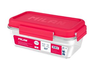 Milan nata 624 - Fiambrera de tritan hermética - 1.2 L - rectangular - Rosa
