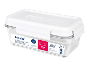 Milan nata 624 - Fiambrera de tritan hermética - 1.2 L - rectangular - Blanco