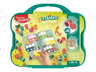 Maped Creativ - Ensemble de timbre d'artisanat - 26 pièces - dinosaures - rouge, orange, jaune, bleu, vert