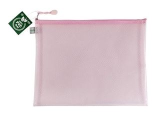 FolderSys - Valisette à fermeture éclair - pour A4 (210 x 297 mm) - transparent pastel red