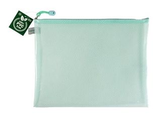 FolderSys - Valisette à fermeture éclair - pour A4 (210 x 297 mm) - vert pastel transparent