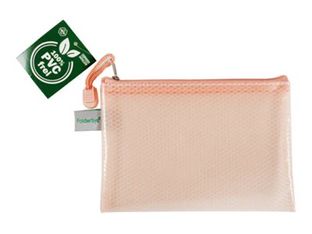 FolderSys - Valisette à fermeture éclair - pour A6 (105 x 148 mm) - transparent pastel apricot