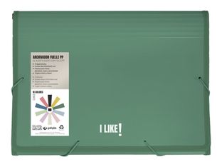 Grafoplas I Like! - Cartera de documentos - ampliable - 13 piezas - para Folio - verde oscuro