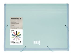 Grafoplas I Like! - Archivo de expansión - 13 compartimentos - 12 piezas - preimpreso: January-December - para Folio (332 x 240 mm) - con pestañas - azul claro
