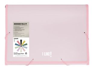 Grafoplas I Like! - Cartera de documentos - ampliable - 13 piezas - para Folio - rosa claro
