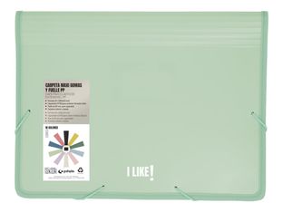 Grafoplas MAXI I Like! - Cartera de documentos - ancho de la espina: 80 mm - para A4 Plus, Folio - verde claro