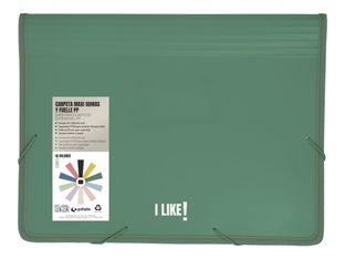 Grafoplas MAXI I Like! - Cartera de documentos - ancho de la espina: 80 mm - para A4 Plus, Folio - verde oscuro