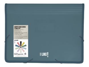 Grafoplas MAXI - Cartera de documentos - ampliable - ancho de la espina: 80 mm - para A4 Plus, Folio - azul oscuro