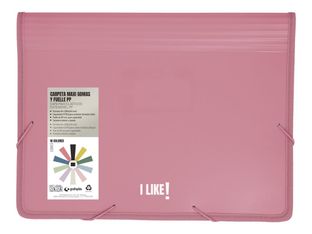 Grafoplas I Like! - Cartera de documentos - ampliable - ancho de la espina: 80 mm - para Folio - rosa