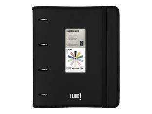 Grafoplas I Like! - Archivador de anillas - 4 piezas - para A4 (210 x 297 mm) - negro