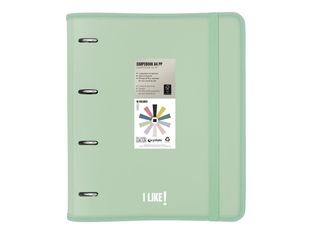 Grafoplas I Like! - Archivador de anillas - 4 piezas - para A4 (210 x 297 mm) - verde claro
