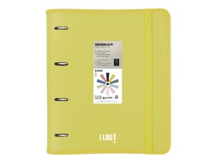 Grafoplas I Like! - Archivador de anillas - 4 piezas - para A4 (210 x 297 mm) - amarillo