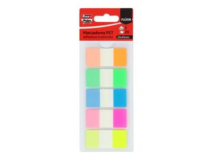 Grafoplas Fixo Notes - Marcadores de bandera - 20 x 45 mm - 100 hojas (5 x 20) - colores fluorescentes surtidos