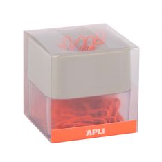 APLI 19925 - Distributeur de trombones magnétique gris avec 100 trombones orange, collection Neon