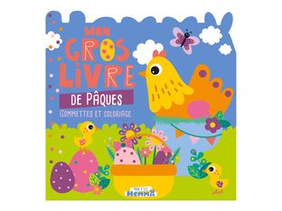 Mon gros livre de Pâques (Poule) - Gommettes et coloriage - Mon P'tit Hemma - livre de coloriage / d'activités