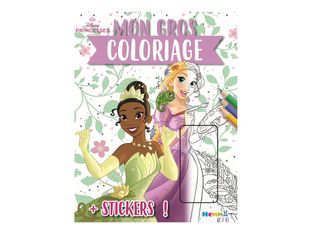 Mon gros coloriage + stickers! (Raiponce et Tiana) - Disney Princesses - livre de coloriage / d'activités