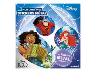 Mon colo avec stickers métal (Ariel, Mirabel, Mr Indestructible) - Des stickers métal en bonus ! - Disney 100 - livre de coloriage / d'activités