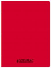 Conquérant Classique - Cahier polypro - 24 x 32 cm - 48 pages - petits carreaux (5x5 mm) - rouge